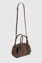 OYSTER MINI DUFFLE - EMBOSSED SNAKE COWHIDE LEATHER