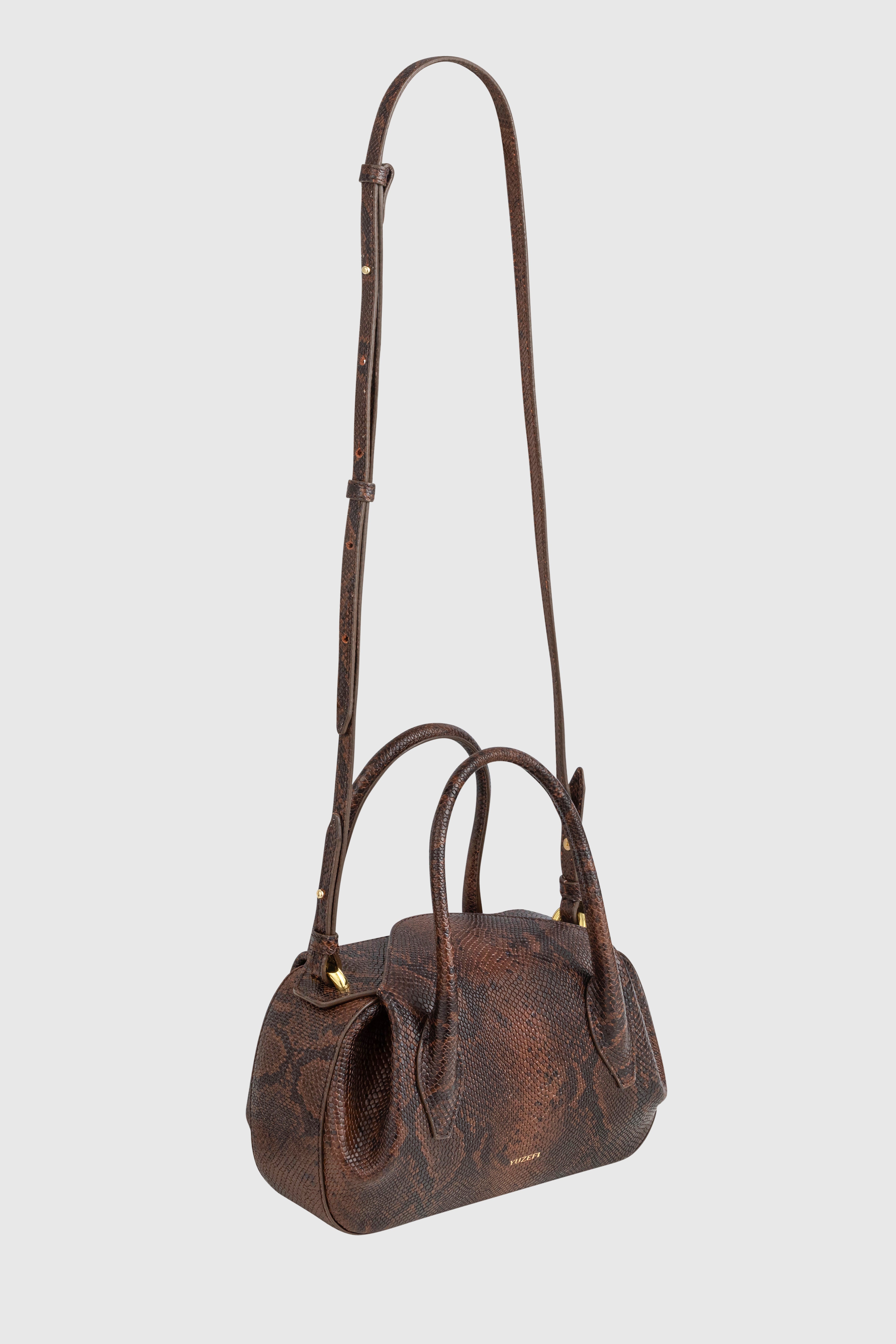 OYSTER MINI DUFFLE - EMBOSSED SNAKE COWHIDE LEATHER