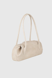 OYSTER SHOULDER BAG - EMBOSSED LIZARD COWHIDE LEATHER