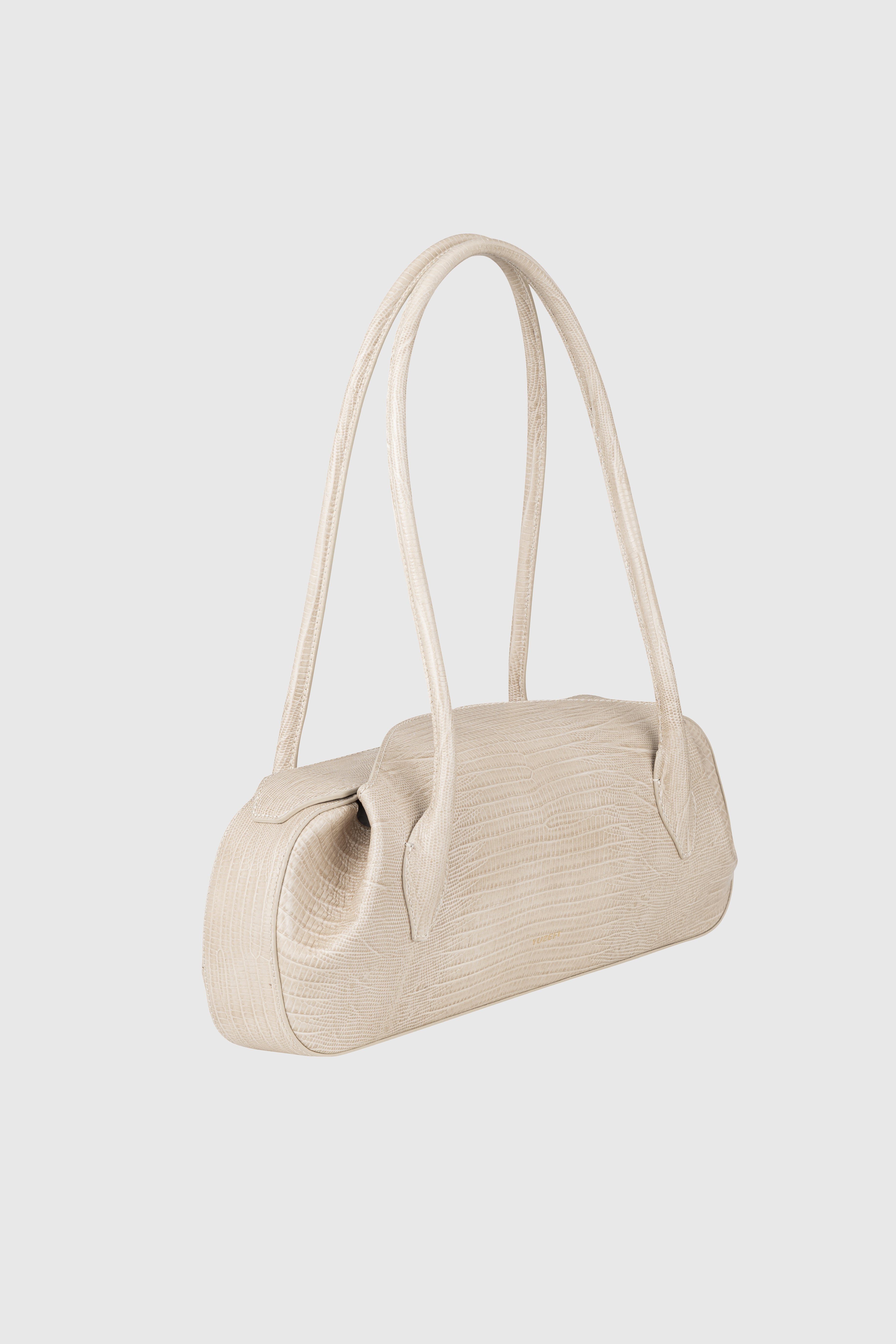 OYSTER SHOULDER BAG - EMBOSSED LIZARD COWHIDE LEATHER