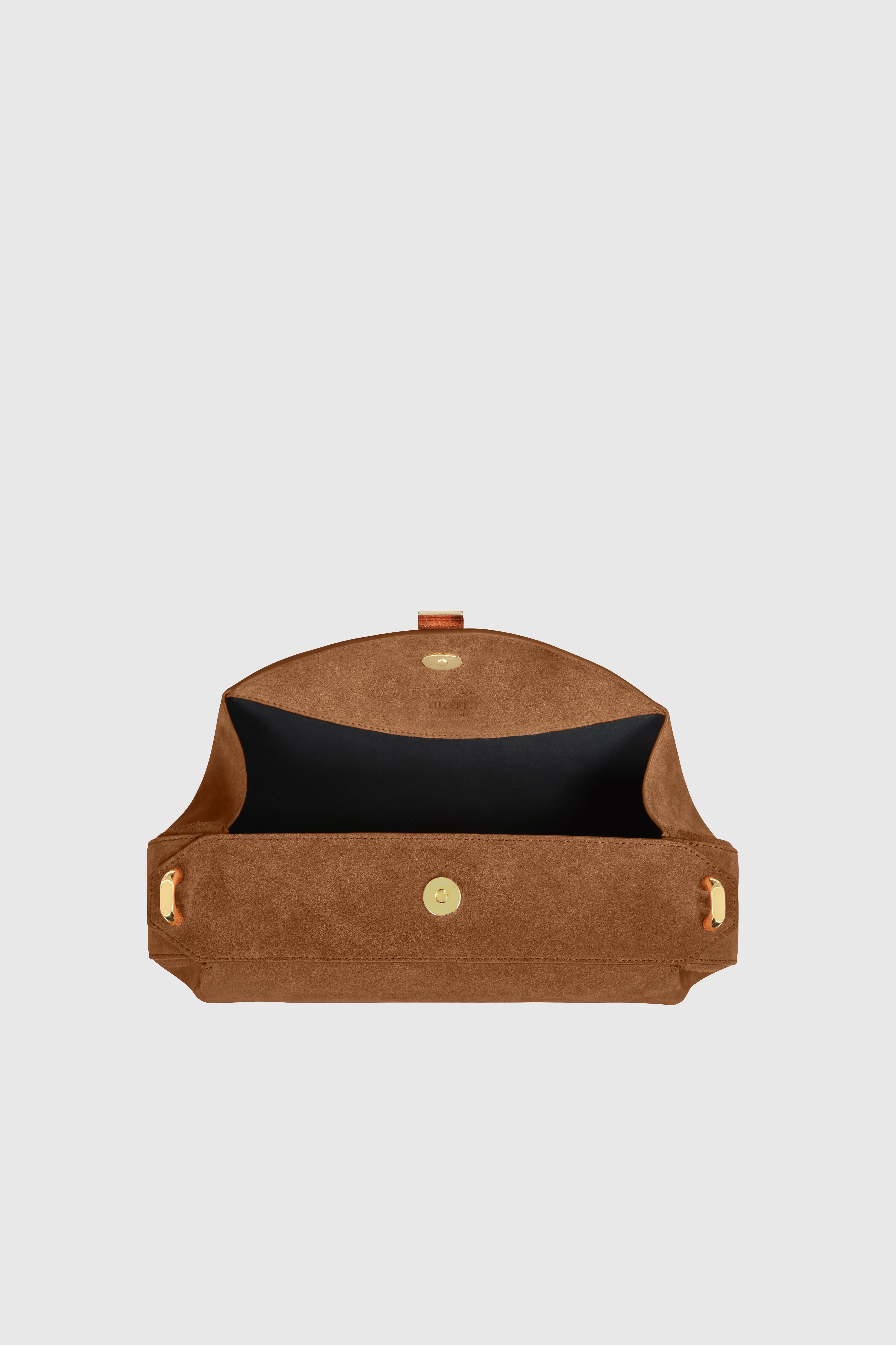 OYSTER CLUTCH - COGNAC SUEDE