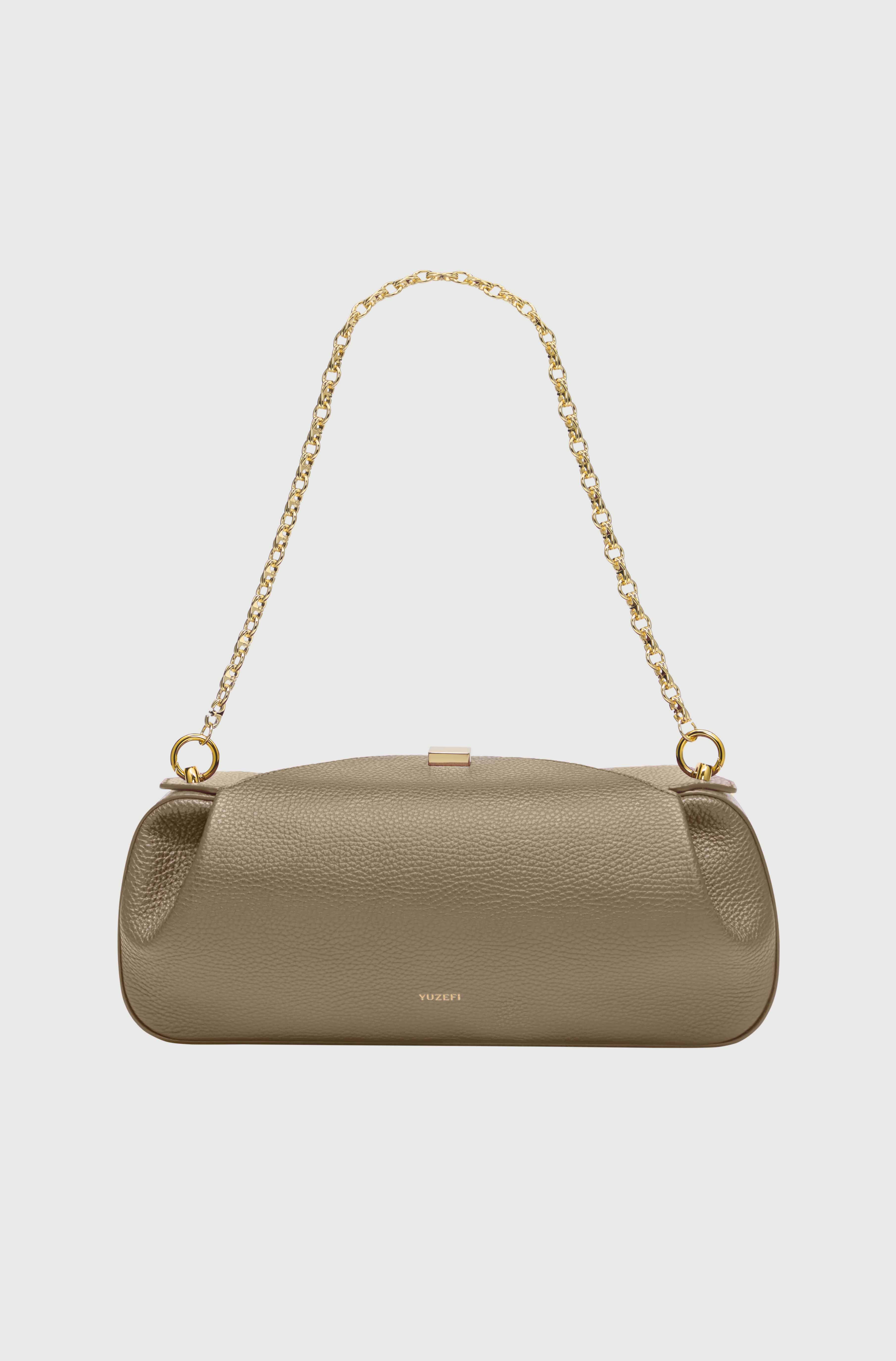 OYSTER CLUTCH - CLAY PEBBLE GRAINED LEATHER