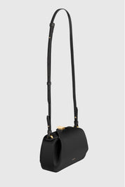 OYSTER MINI CLUTCH - BLACK PEBBLE GRAINED LEATHER