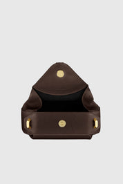 OYSTER MINI CLUTCH - ESPRESSO PEBBLE GRAINED LEATHER