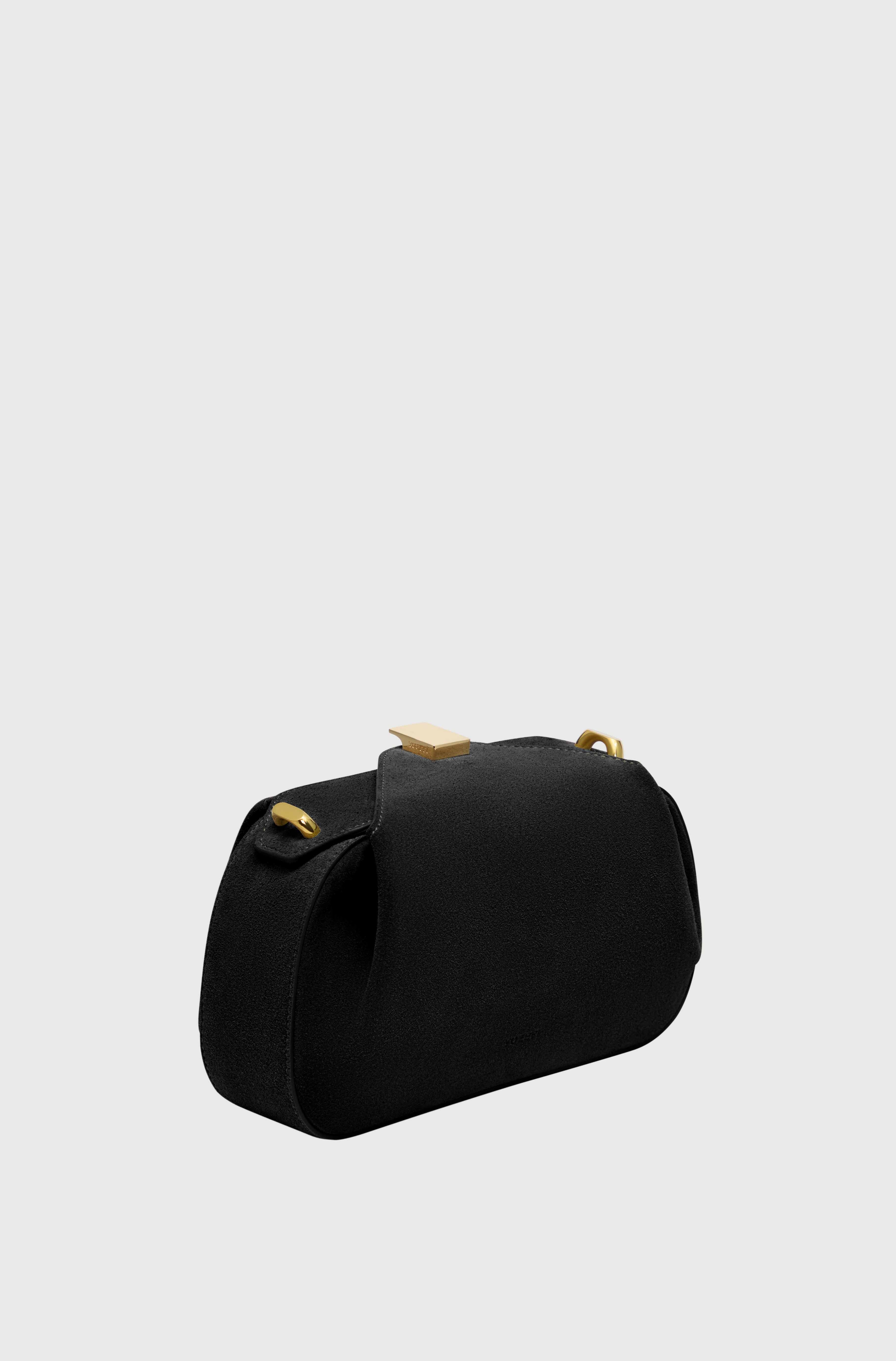 OYSTER MINI CLUTCH - BLACK SUEDE