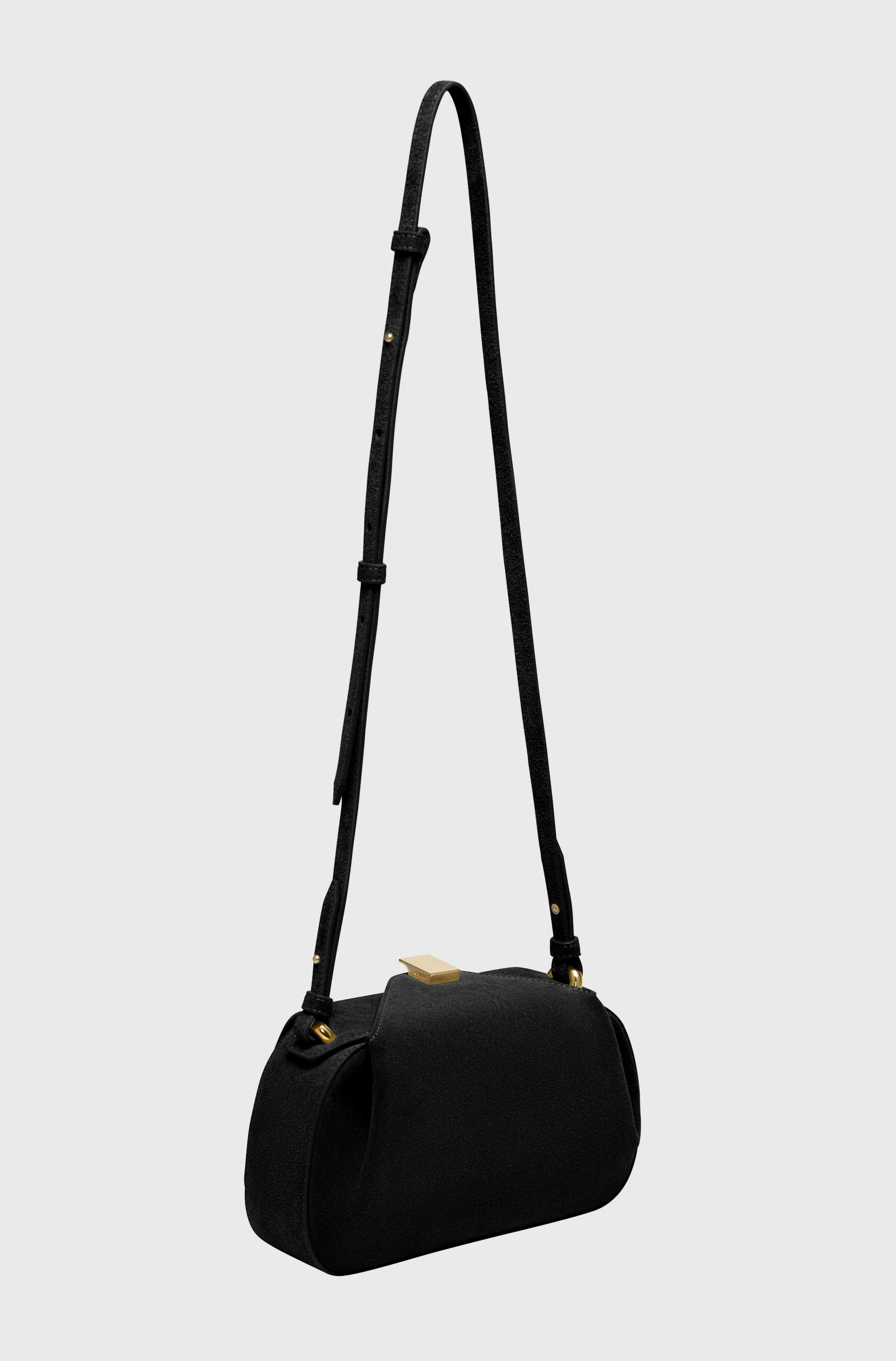 OYSTER MINI CLUTCH - BLACK SUEDE