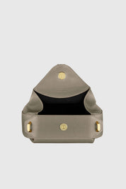 OYSTER MINI CLUTCH - TAUPE PEBBLE GRAINED LEATHER