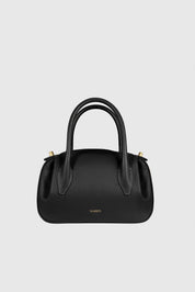 OYSTER MINI DUFFLE - BLACK PEBBLE GRAINED LEATHER