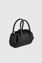 OYSTER MINI DUFFLE - BLACK PEBBLE GRAINED LEATHER