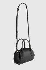 OYSTER MINI DUFFLE - BLACK PEBBLE GRAINED LEATHER