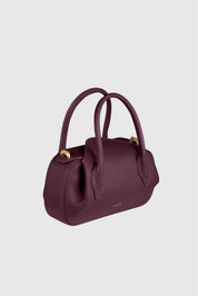 OYSTER MINI DUFFLE - WINE PEBBLE GRAINED LEATHER