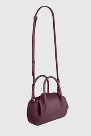 OYSTER MINI DUFFLE - WINE PEBBLE GRAINED LEATHER