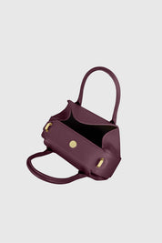OYSTER MINI DUFFLE - WINE PEBBLE GRAINED LEATHER