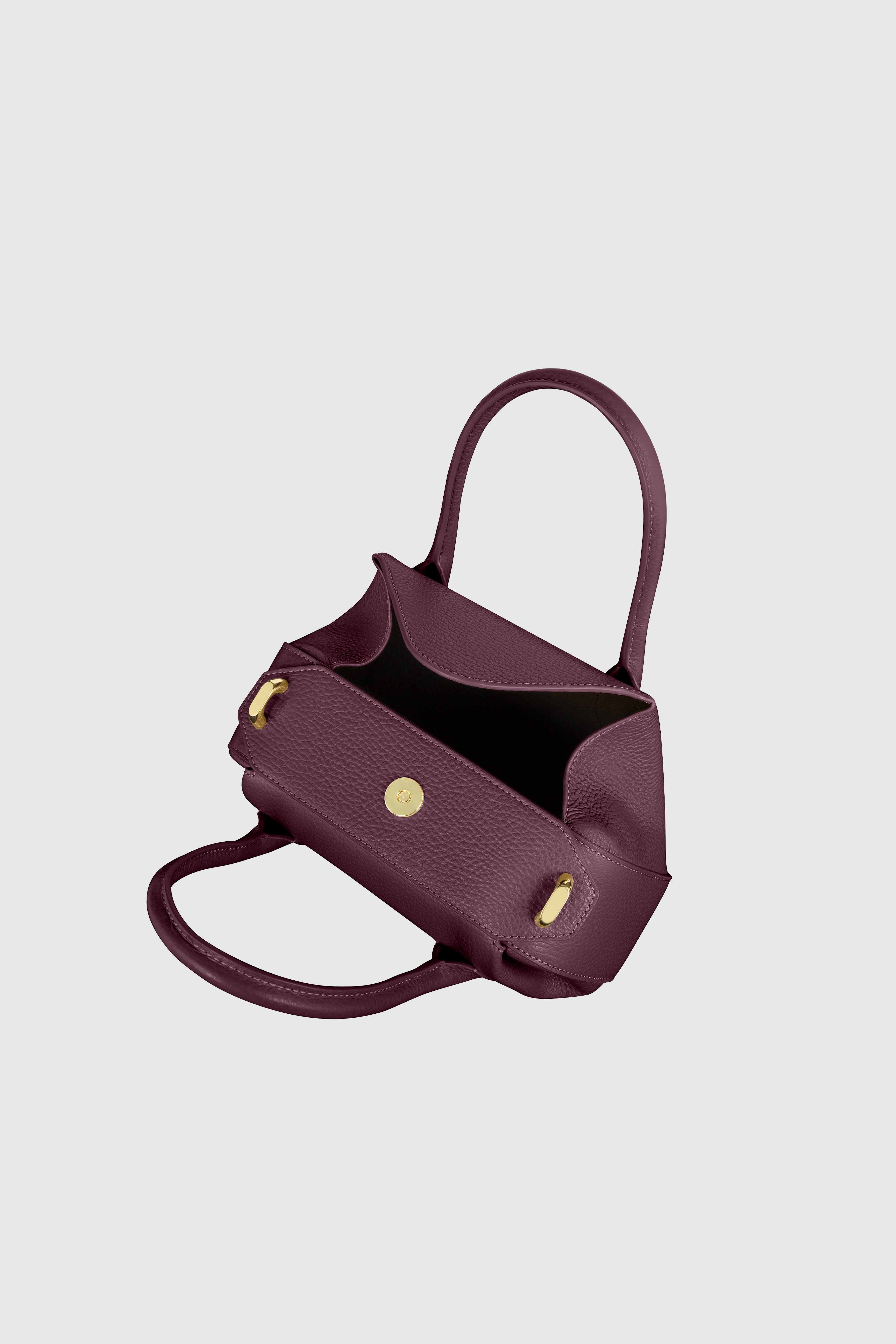 OYSTER MINI DUFFLE - WINE PEBBLE GRAINED LEATHER