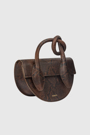 PRETZEL - EMBOSSED SNAKE COWHIDE LEATHER