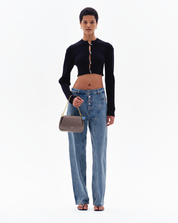 OYSTER MINI CLUTCH - TAUPE PEBBLE GRAINED LEATHER
