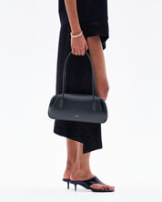 OYSTER SHOULDER BAG - BLACK PEBBLE GRAINED LEATHER