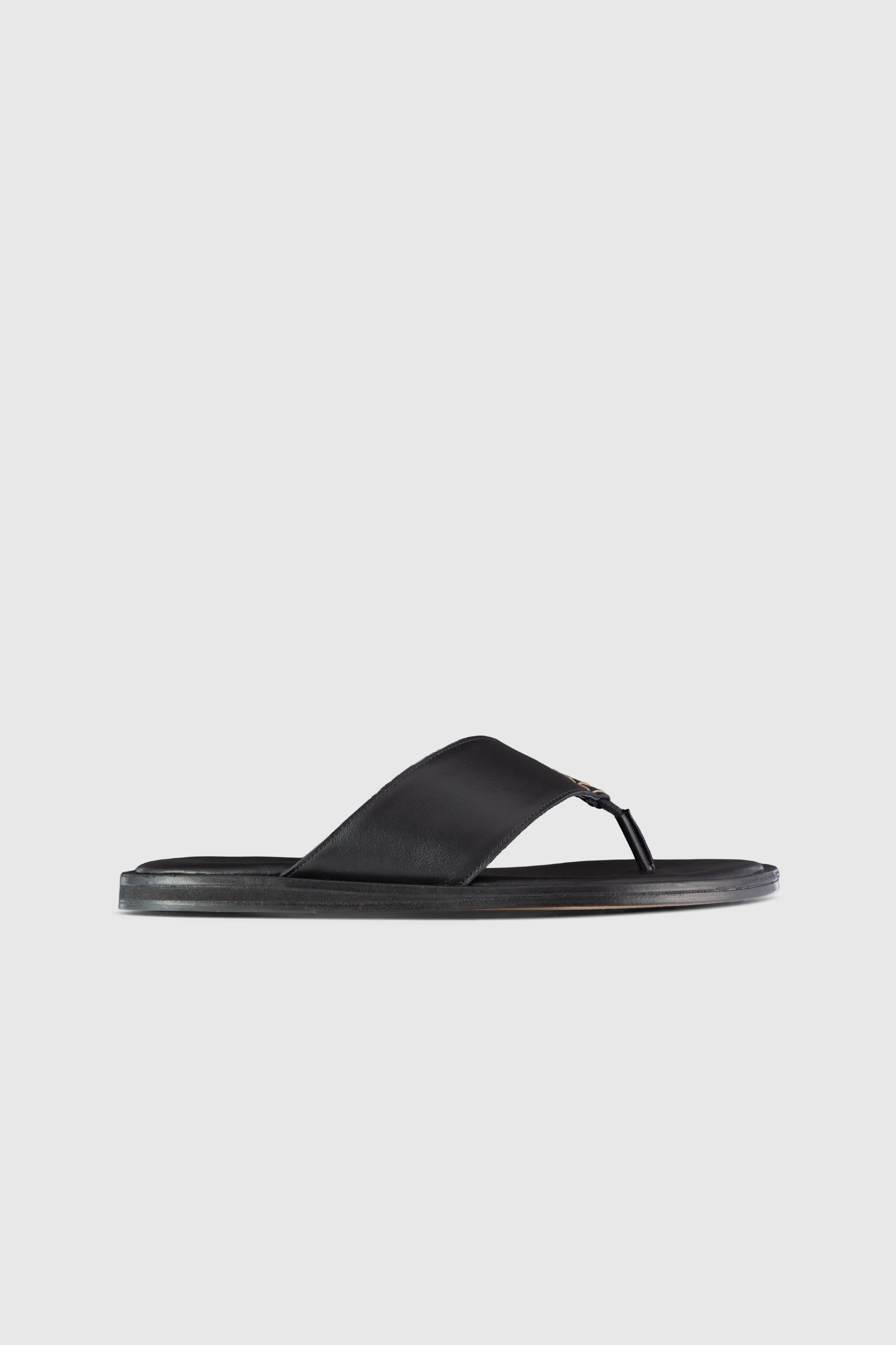 THESSA FLIP FLOP - BLACK LEATHER – Yuzefi