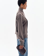 OYSTER MINI CLUTCH - ESPRESSO PEBBLE GRAINED LEATHER
