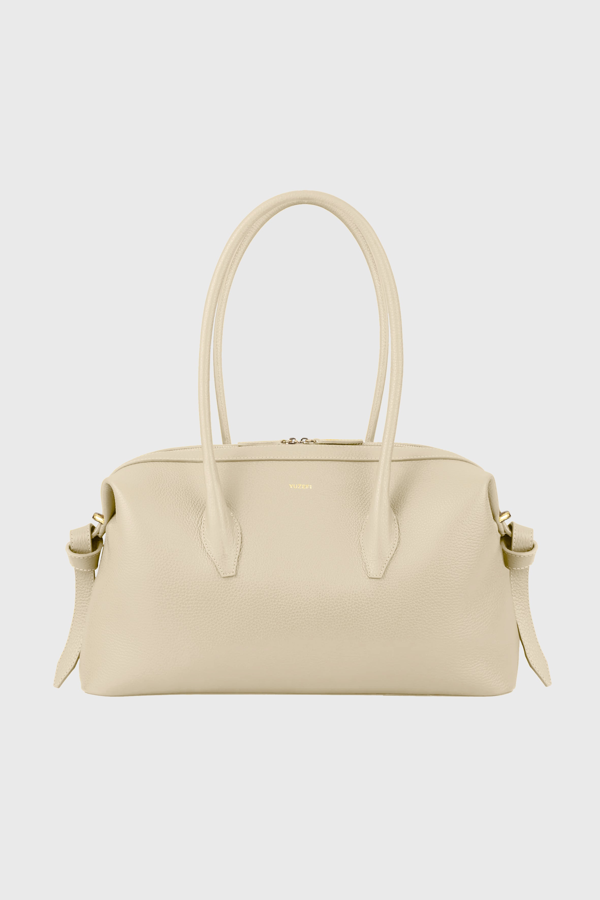 BRIOCHE DUFFLE - ANGORA PEBBLE GRAINED LEATHER – Yuzefi BRIOCHE DUFFLE - ANGORA PEBBLE GRAINED LEATHER – Yuzefi