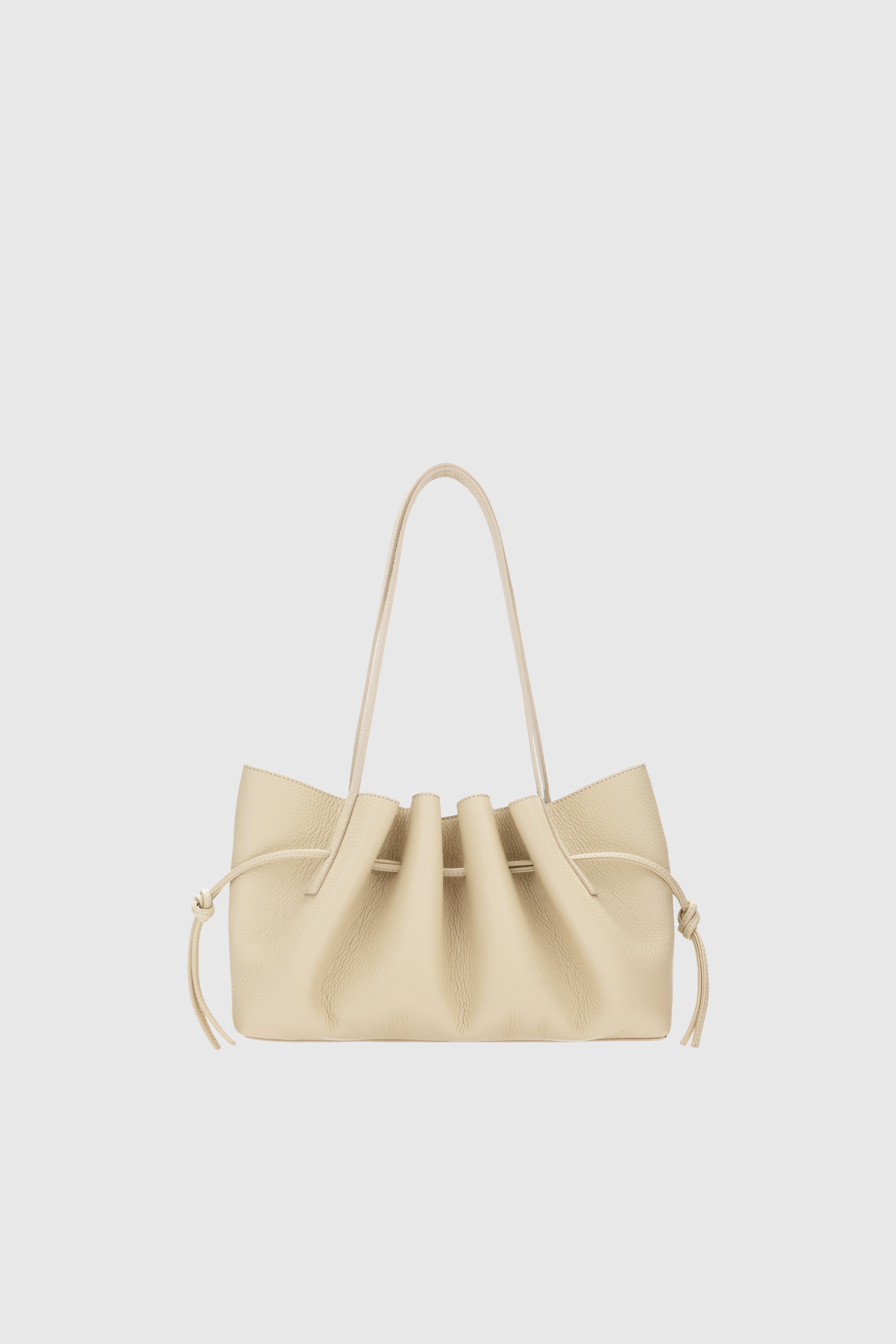 SCALLOP SHOULDER BAG - ANGORA PEBBLE GRAINED LEATHER – Yuzefi