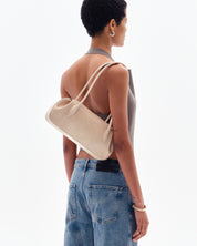 OYSTER SHOULDER BAG - EMBOSSED LIZARD COWHIDE LEATHER