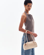 OYSTER SHOULDER BAG - EMBOSSED LIZARD COWHIDE LEATHER