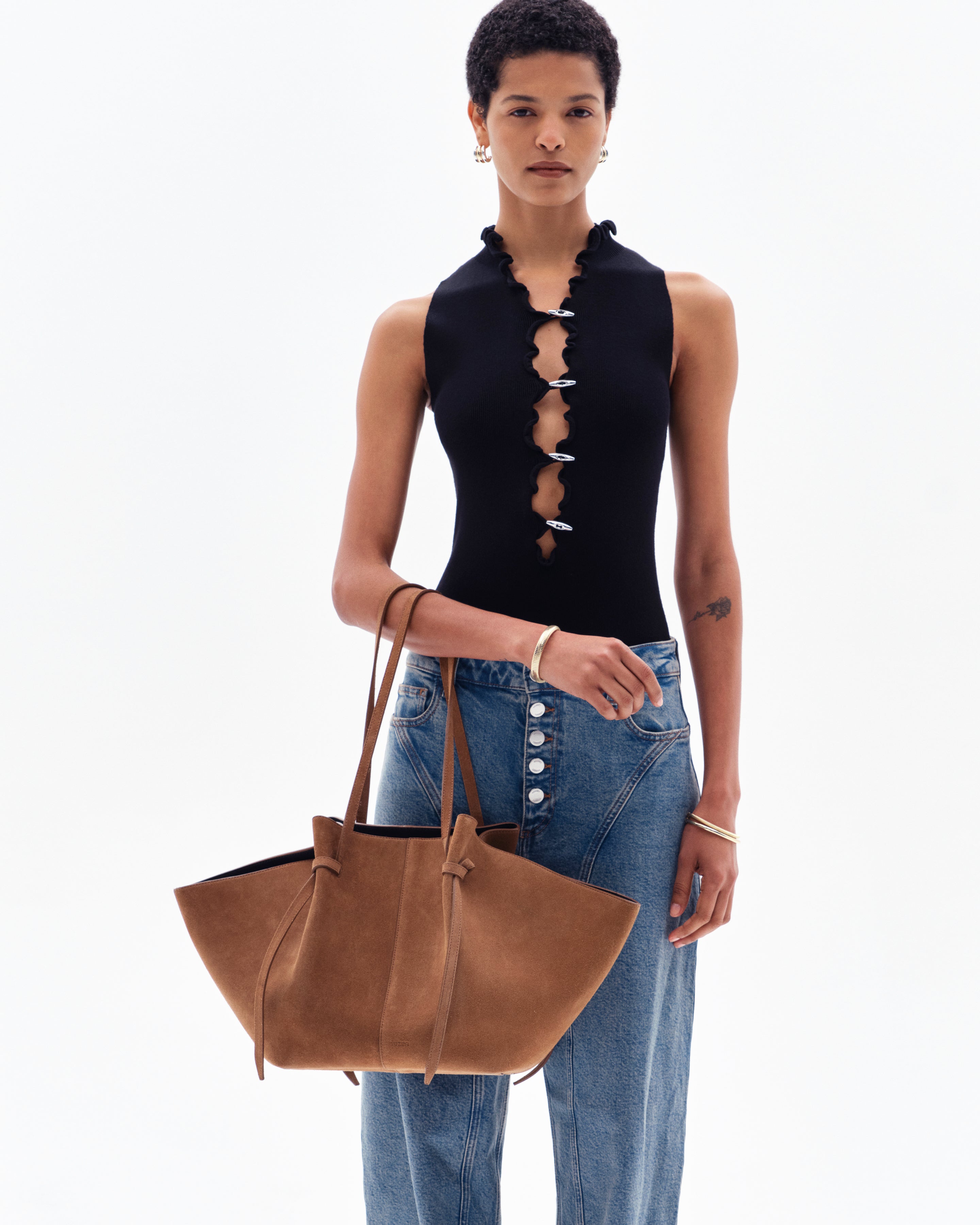 LARGE MOCHI - COGNAC SUEDE