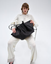XL MOCHI - BLACK WOVEN RAFFIA