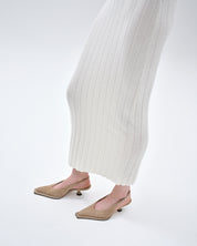 SERAPHINE TUCK STITCH MAXI SKIRT - OATMEAL