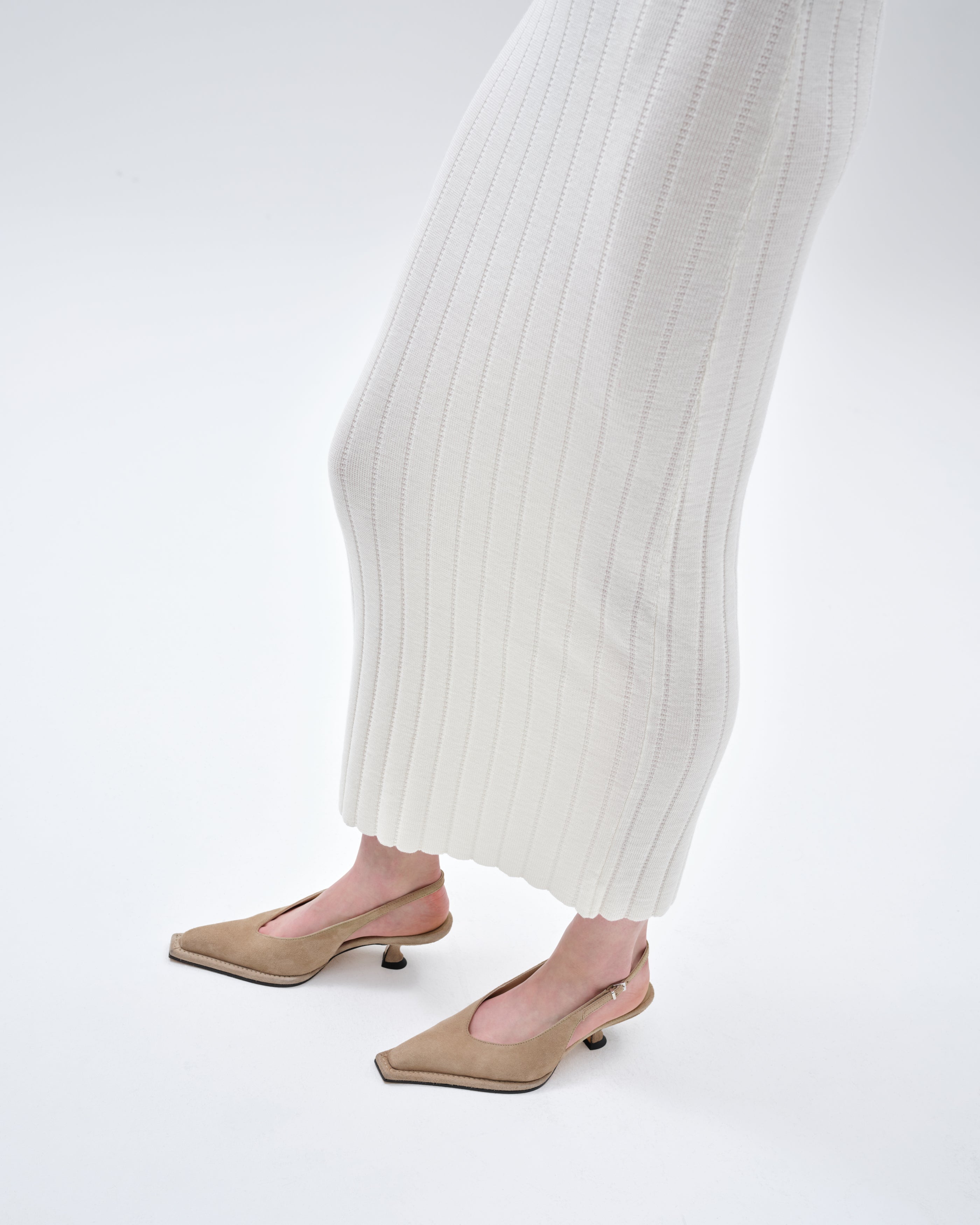 SERAPHINE TUCK STITCH MAXI SKIRT - OATMEAL