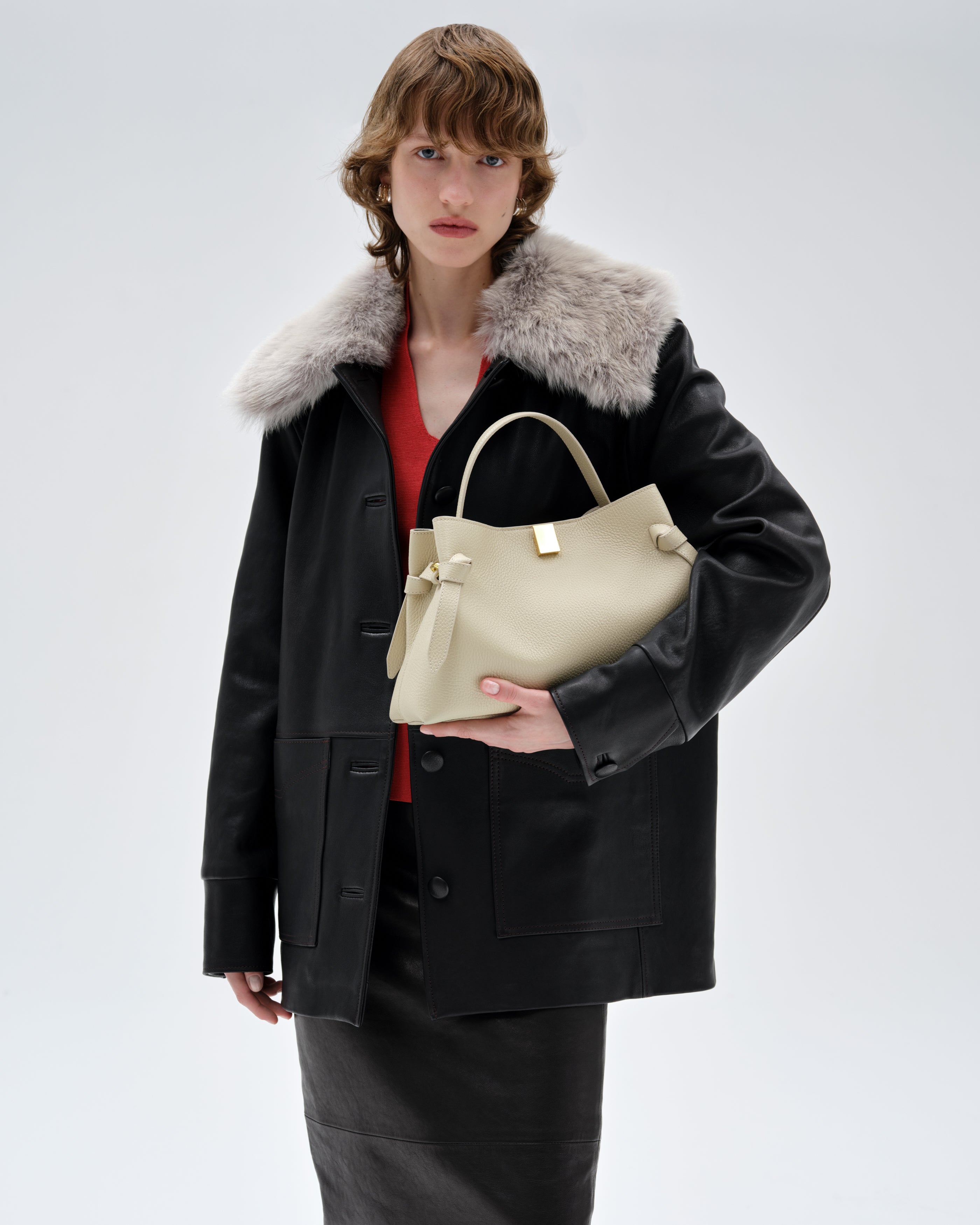 GYOZA - ANGORA PEBBLE GRAINED LEATHER