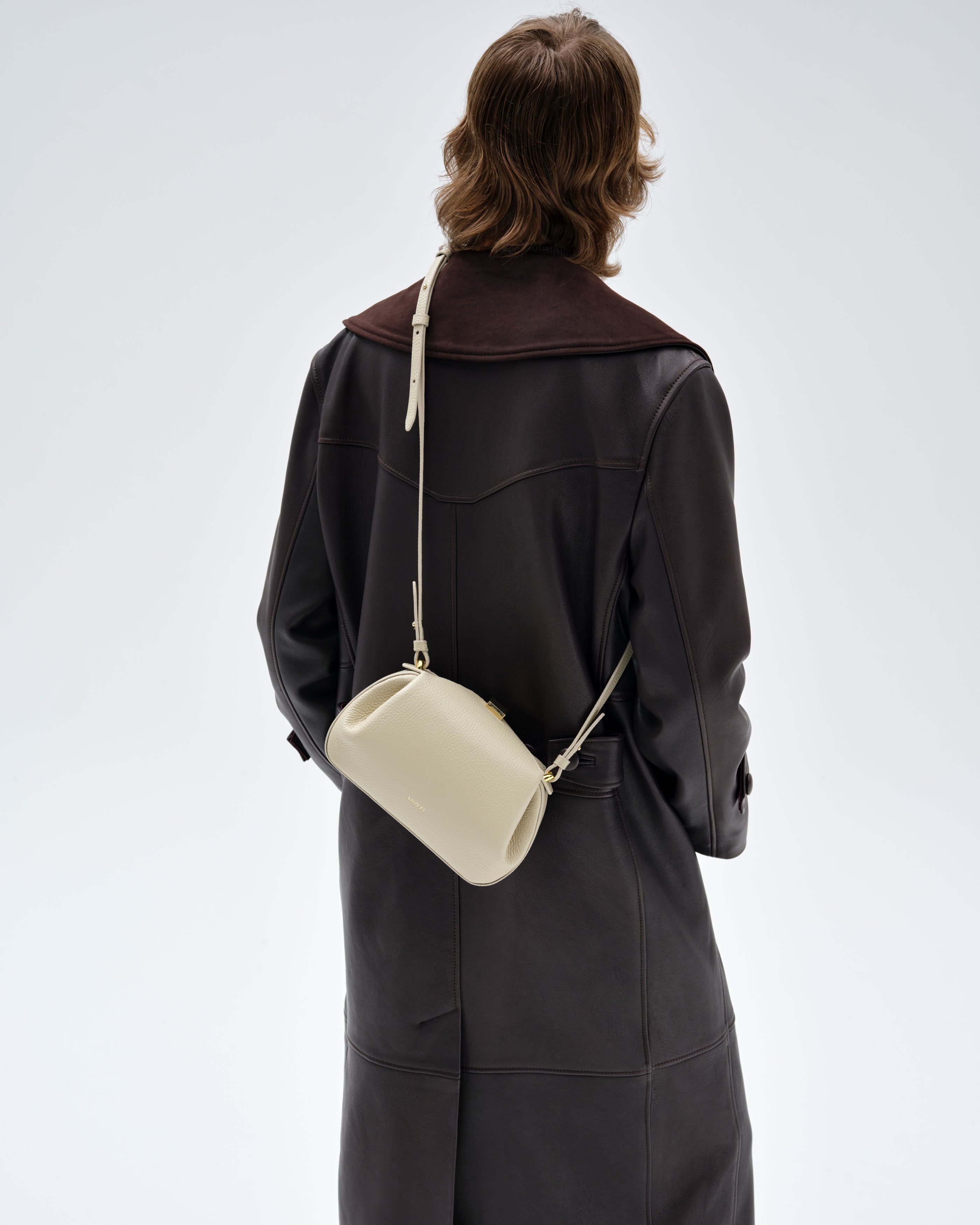 OYSTER MINI CLUTCH - ANGORA PEBBLE GRAINED LEATHER