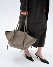 LARGE MOCHI - TAUPE PEBBLE GRAINED LEATHER