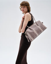 BRIOCHE DUFFLE - EMBOSSED ASH SNAKE COWHIDE LEATHER