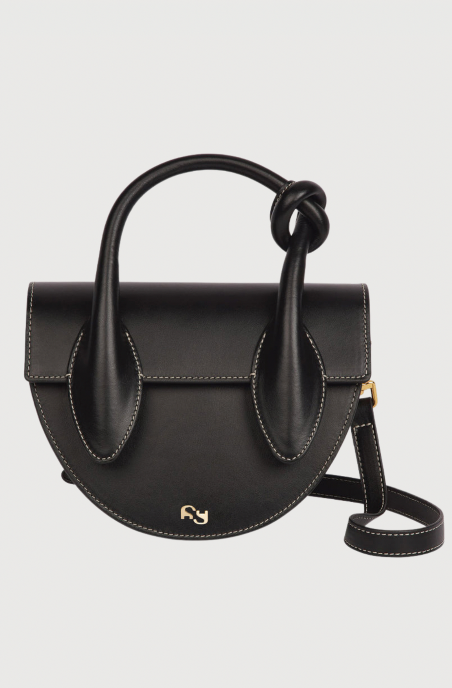 PRETZEL - BLACK SMOOTH LEATHER