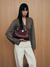 GYOZA - WINE PEBBLE GRAINED LEATHER