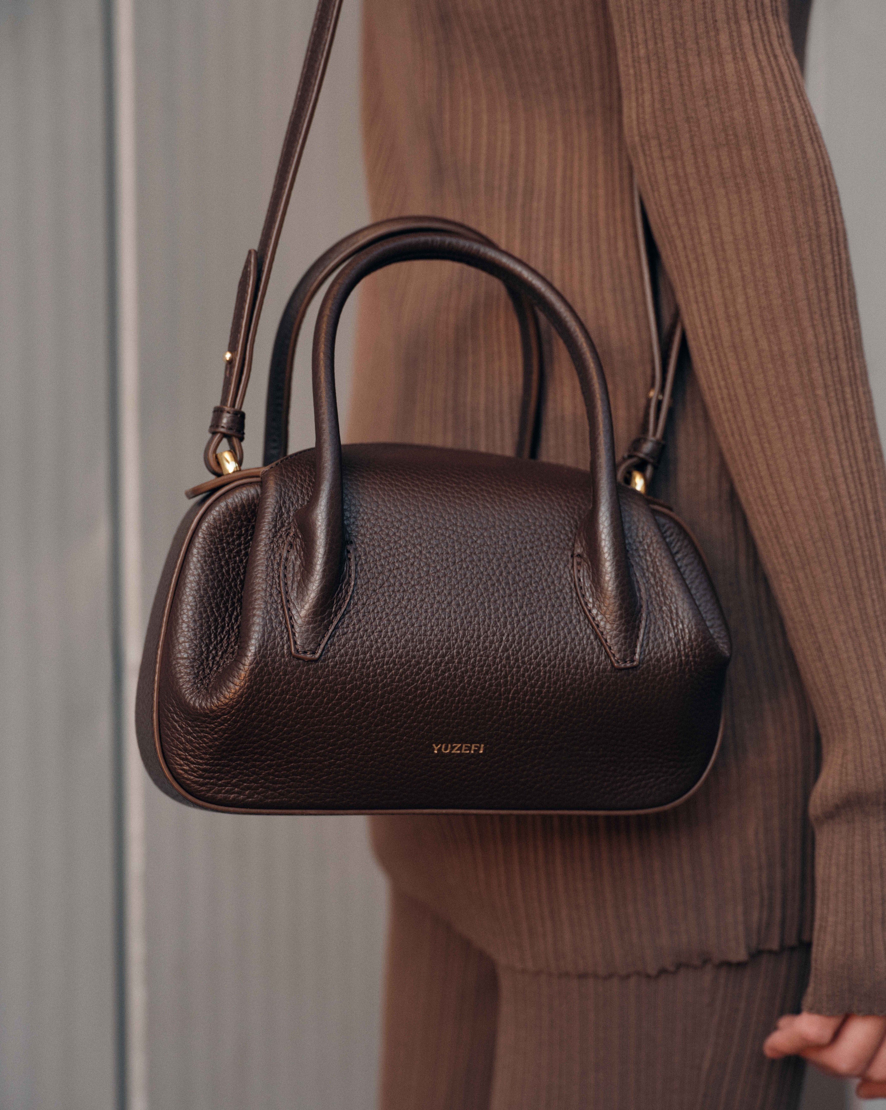 MINI OYSTER DUFFLE - ESPRESSO PEBBLE GRAINED LEATHER
