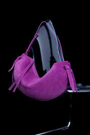 LARGE FORTUNE COOKIE - MAGENTA SUEDE