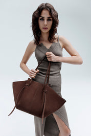 KNIT TOP WITH STRAPS - CLAY