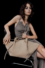 KNIT TOP WITH STRAPS - CLAY