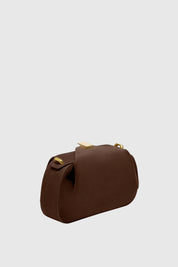 OYSTER MINI CLUTCH - CHOCOLATE SUEDE