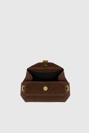 OYSTER MINI CLUTCH - CHOCOLATE SUEDE