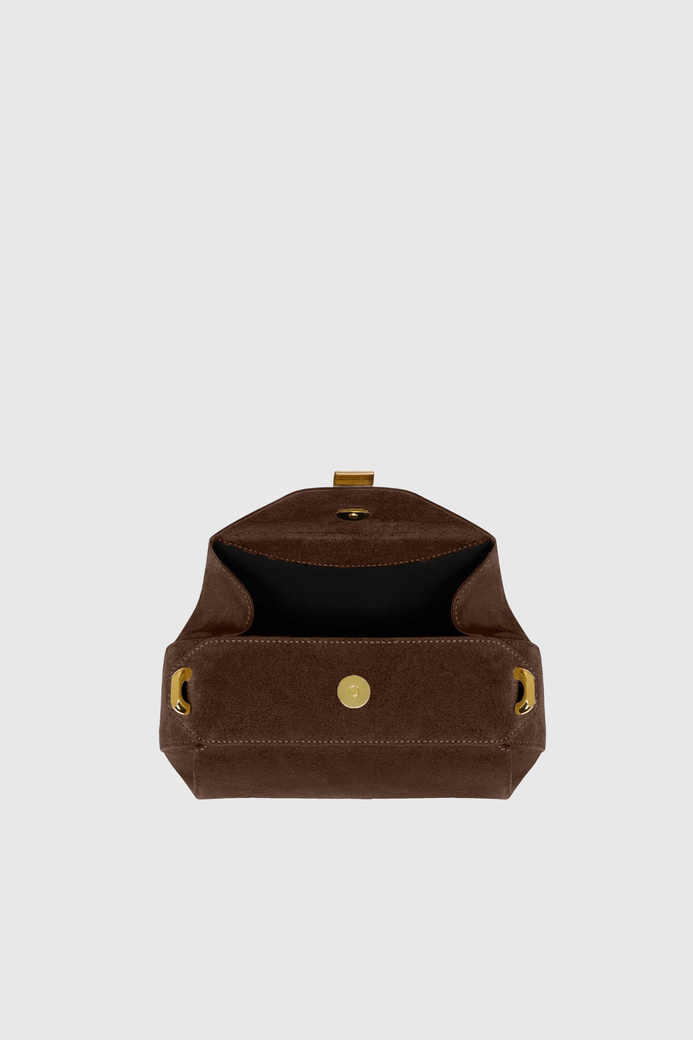OYSTER MINI CLUTCH - CHOCOLATE SUEDE
