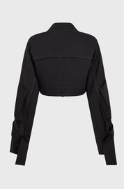 CROPPED JACKET WITH POCKET - BLACK