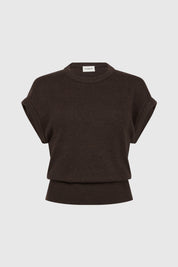 AFRA DRAPE BACK TOP - CAVIAR