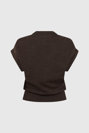 AFRA DRAPE BACK TOP - CAVIAR