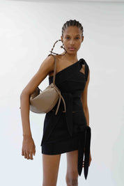 ONE SHOULDER TOP - BLACK