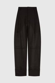 ALYSIA VOILE TAILORED TROUSERS - BLACK