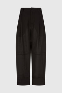 ALYSIA VOILE TAILORED TROUSERS - BLACK